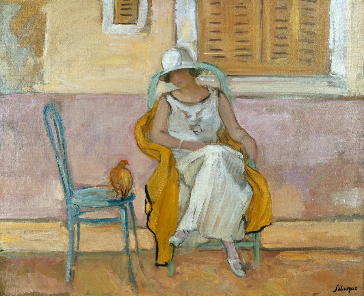 穿白裙子的女人；穿着白色连衣裙的女人，约1923年 作者 亨利·勒巴斯克