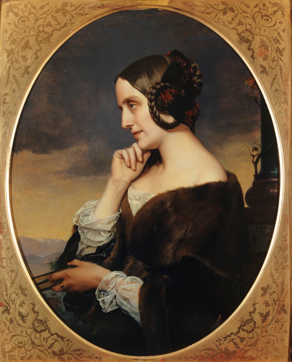 法语：玛丽-德-弗拉维尼，阿古特伯爵夫人肖像（1805-1876 年），作家（笔名丹尼尔-斯特恩），李斯特的伴侣 玛丽-德-弗拉维尼，阿古特伯爵夫人肖像 作者 亨利·莱曼（Henri Lehmann）