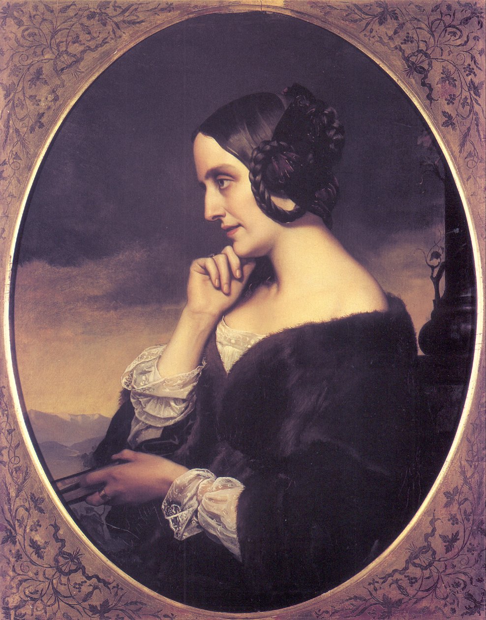 玛丽·达古尔的肖像1805-1876年，1843年 作者 亨利·莱曼（Henri Lehmann）