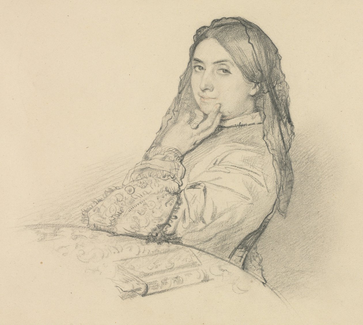 他的母亲的画像，1851年。 作者 亨利·莱曼（Henri Lehmann）