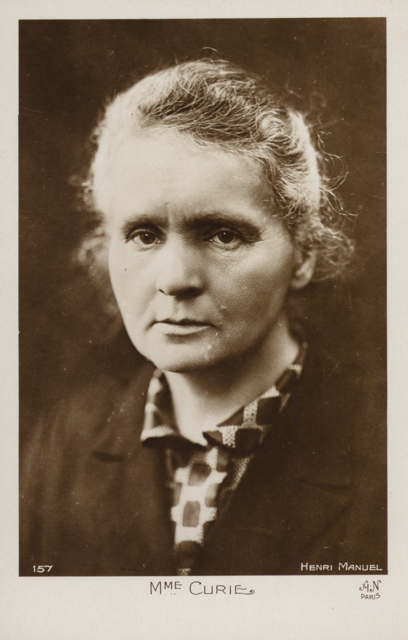 居里（1867-1934），波兰物理学家和化学家（黑白照片） 作者 亨利·曼努埃尔（Henri Manuel）