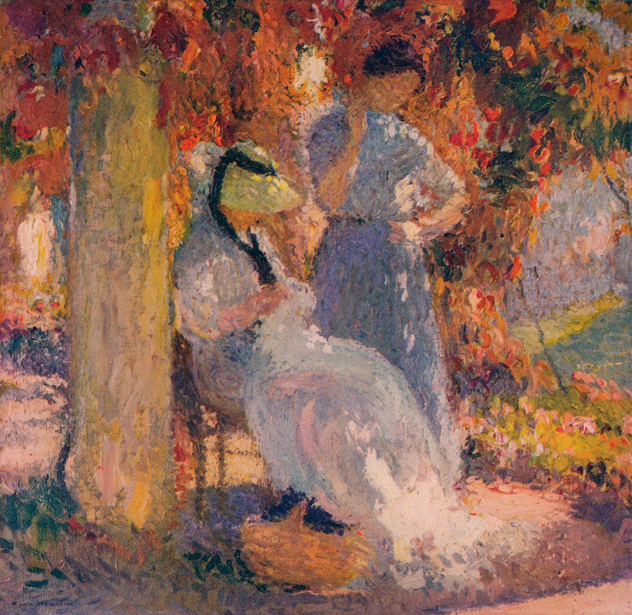 凉棚下的缝合线在麦奎尔（Marquayrol），1902年，c1932年 作者 亨利·马丁