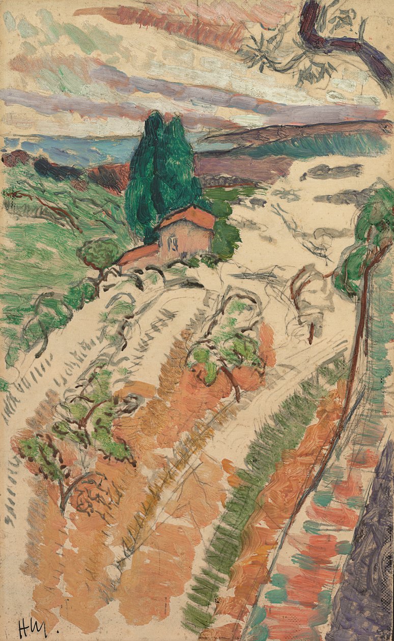风景，圣特罗佩，约 1904 年（画板铅笔油彩） 作者 亨利·马蒂斯