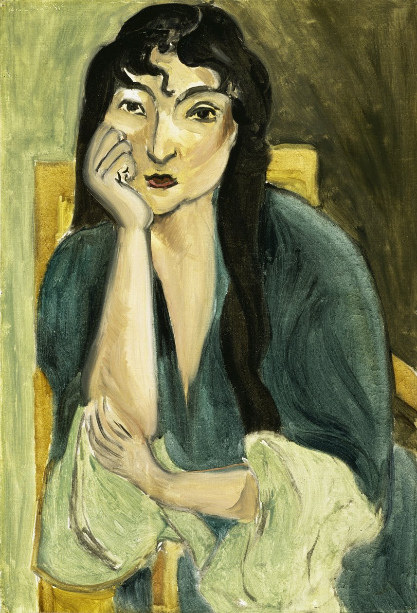 沉思（洛雷特肖像），约 1916 年（布面油画） 作者 亨利·马蒂斯
