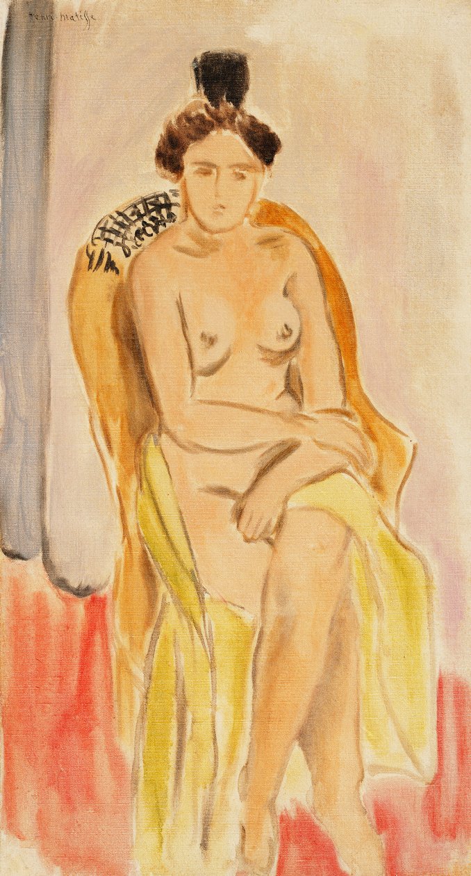 女性裸体坐像，约 1919-1921 年（布面油画） 作者 亨利·马蒂斯
