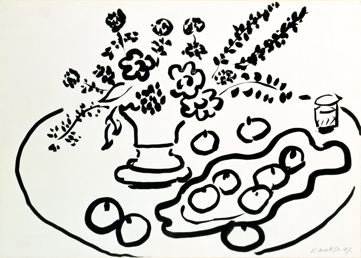 静物与花瓶和果盘 作者 亨利·马蒂斯