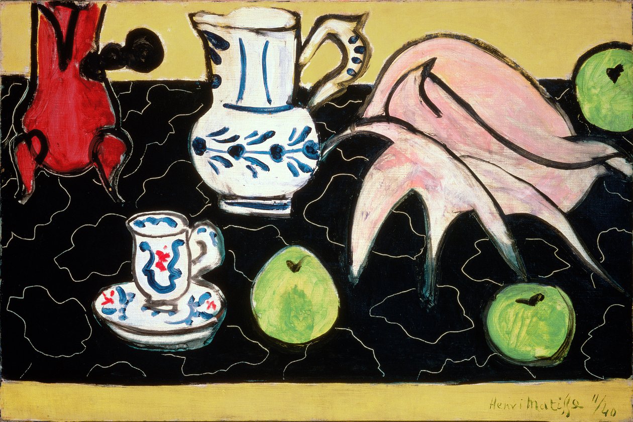 黑色大理石上的贝壳静物画 作者 亨利·马蒂斯
