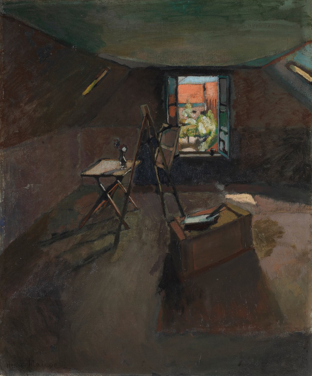 屋檐下的工作室，约 1903 年（布面油画） 作者 亨利·马蒂斯