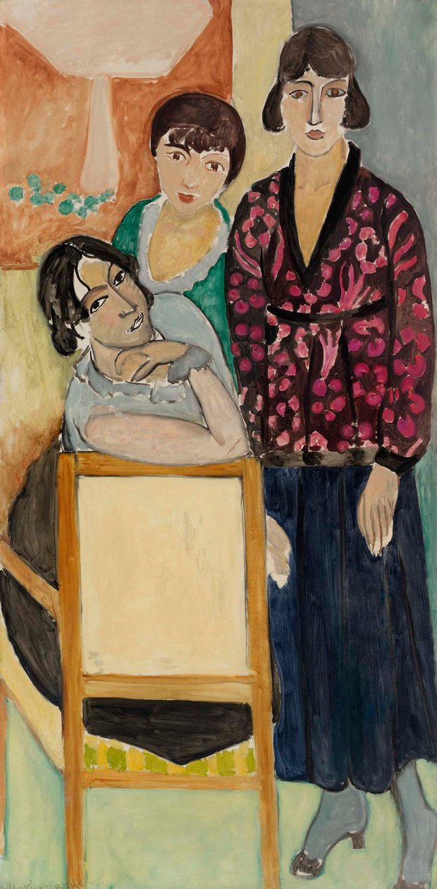 三姐妹和 "玫瑰大理石餐桌"（Les Trois soeurs à La Table de marbre rose） 作者 亨利·马蒂斯