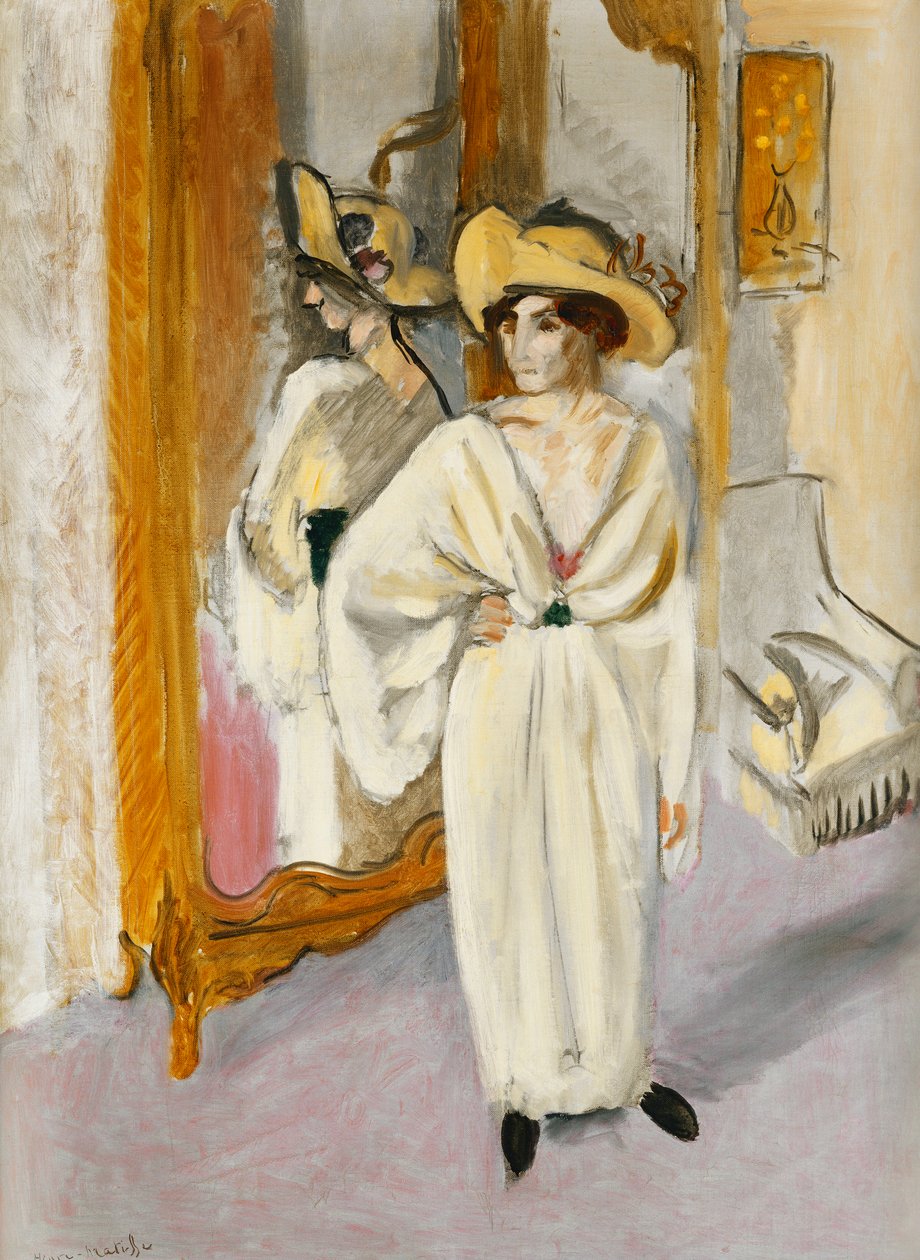 白衣女子，约 1918-19 年（布面油画） 作者 亨利·马蒂斯