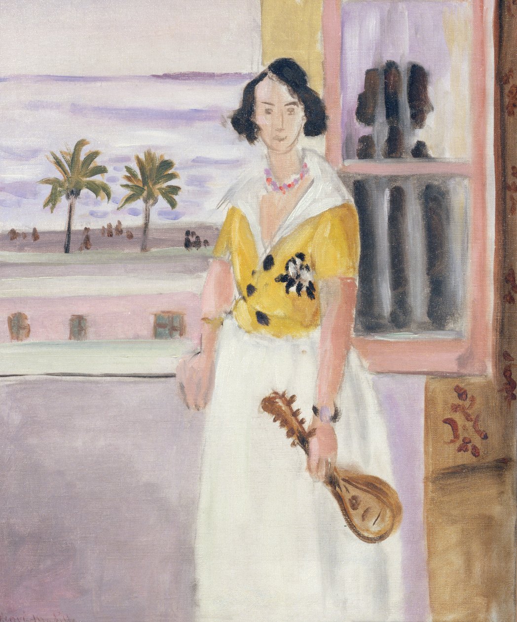 手持曼陀林的女子，约 1921-22 年（布面油画） 作者 亨利·马蒂斯