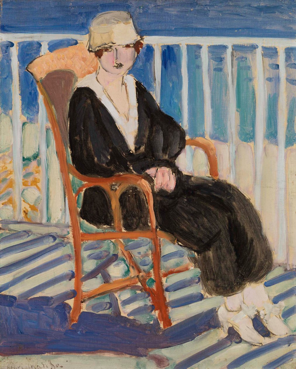 海洋阳台上的少女 (Jeune fille au balcon sur la mer) 作者 亨利·马蒂斯