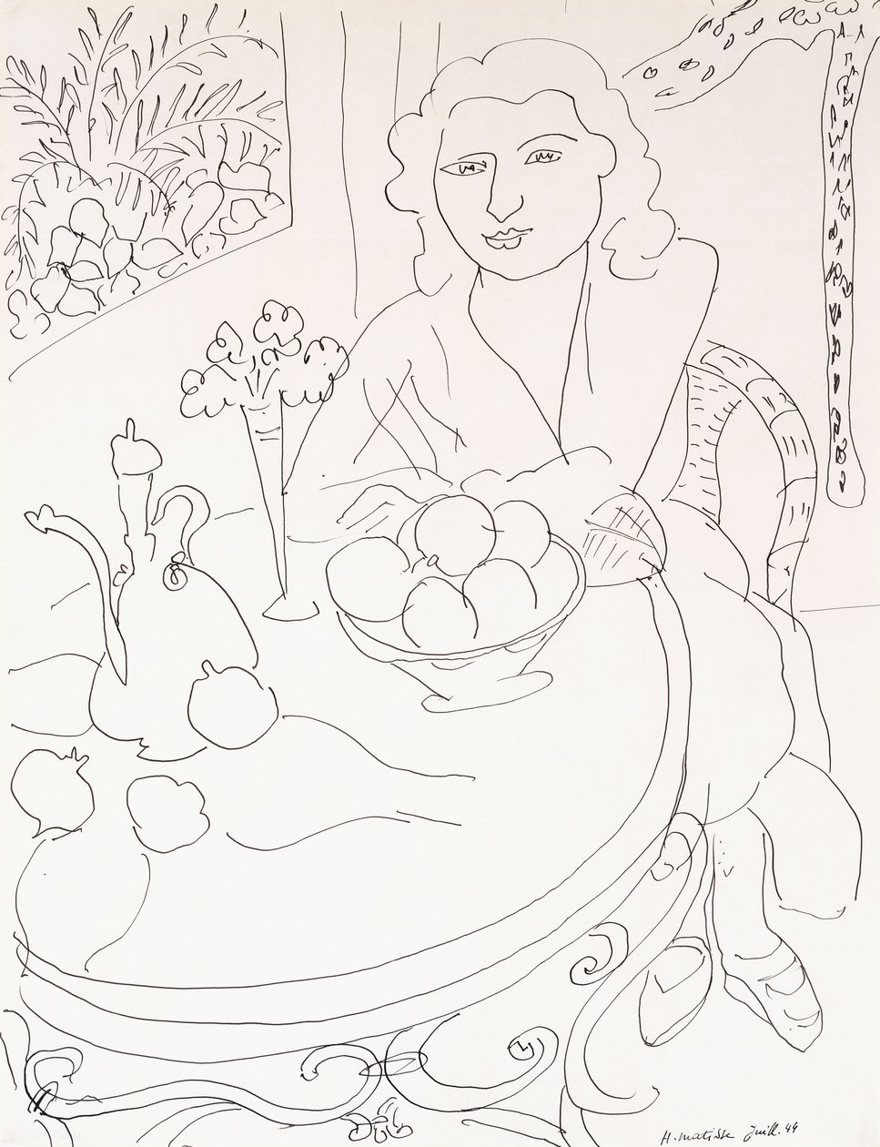 餐桌上的年轻女性 作者 亨利·马蒂斯