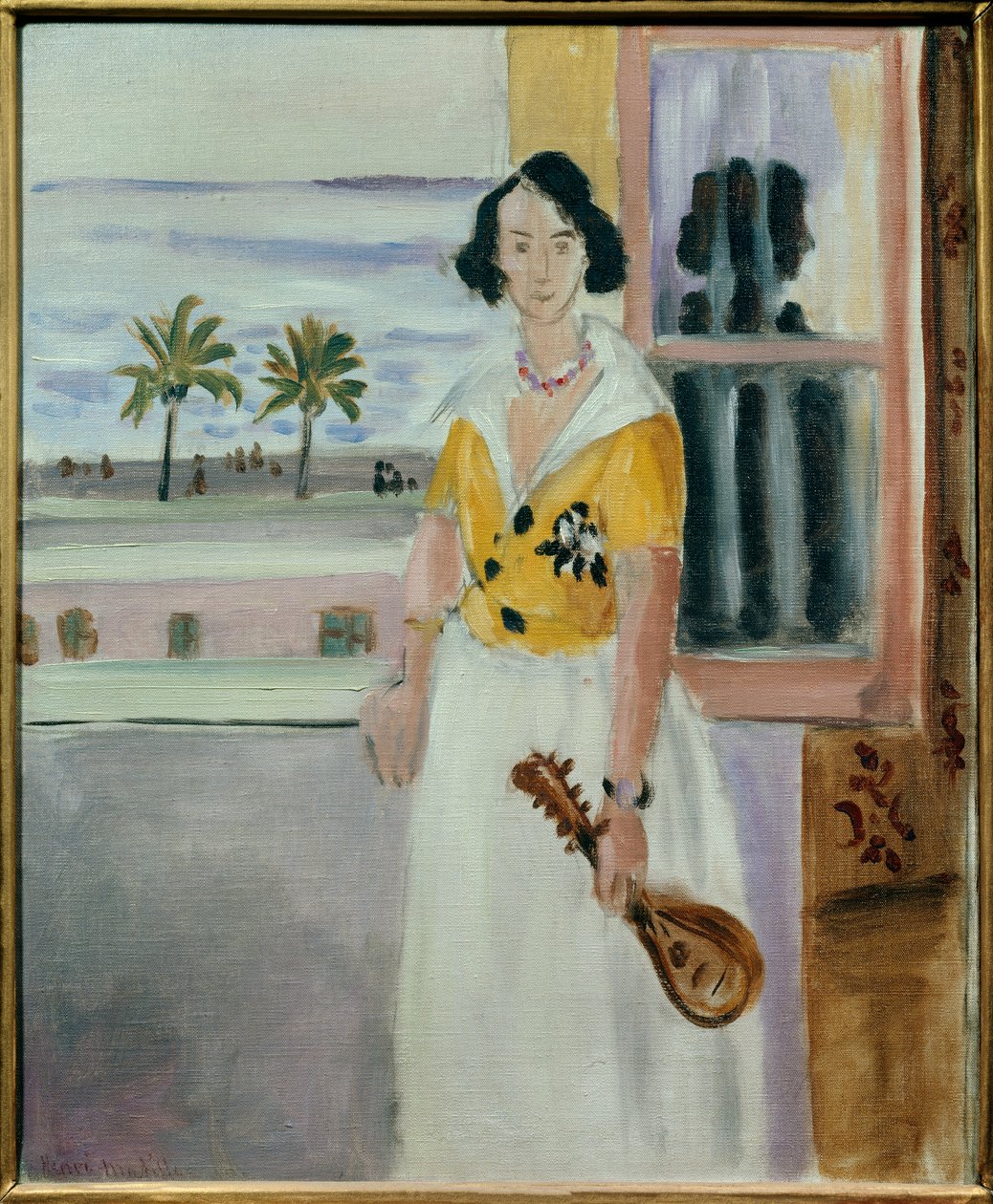 曼陀林的女人 1922 年（布面油画） 作者 亨利·马蒂斯