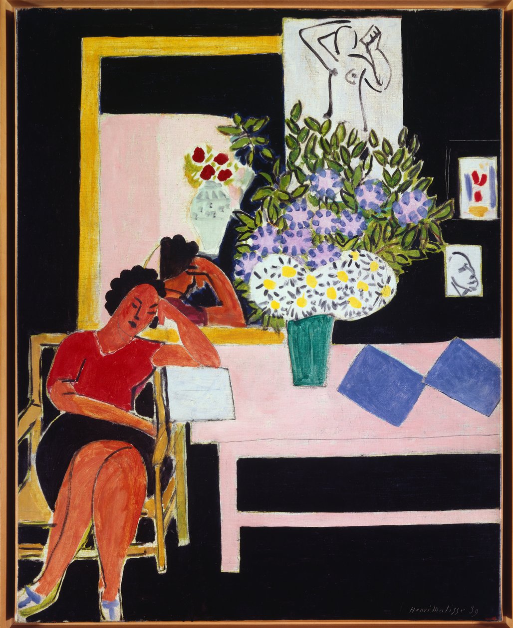 Liseuse sur fond noir 1939 （布面油画） 作者 亨利·马蒂斯