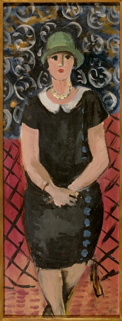 坐着的女人，约 1925 年（纸板油画） 作者 亨利·马蒂斯