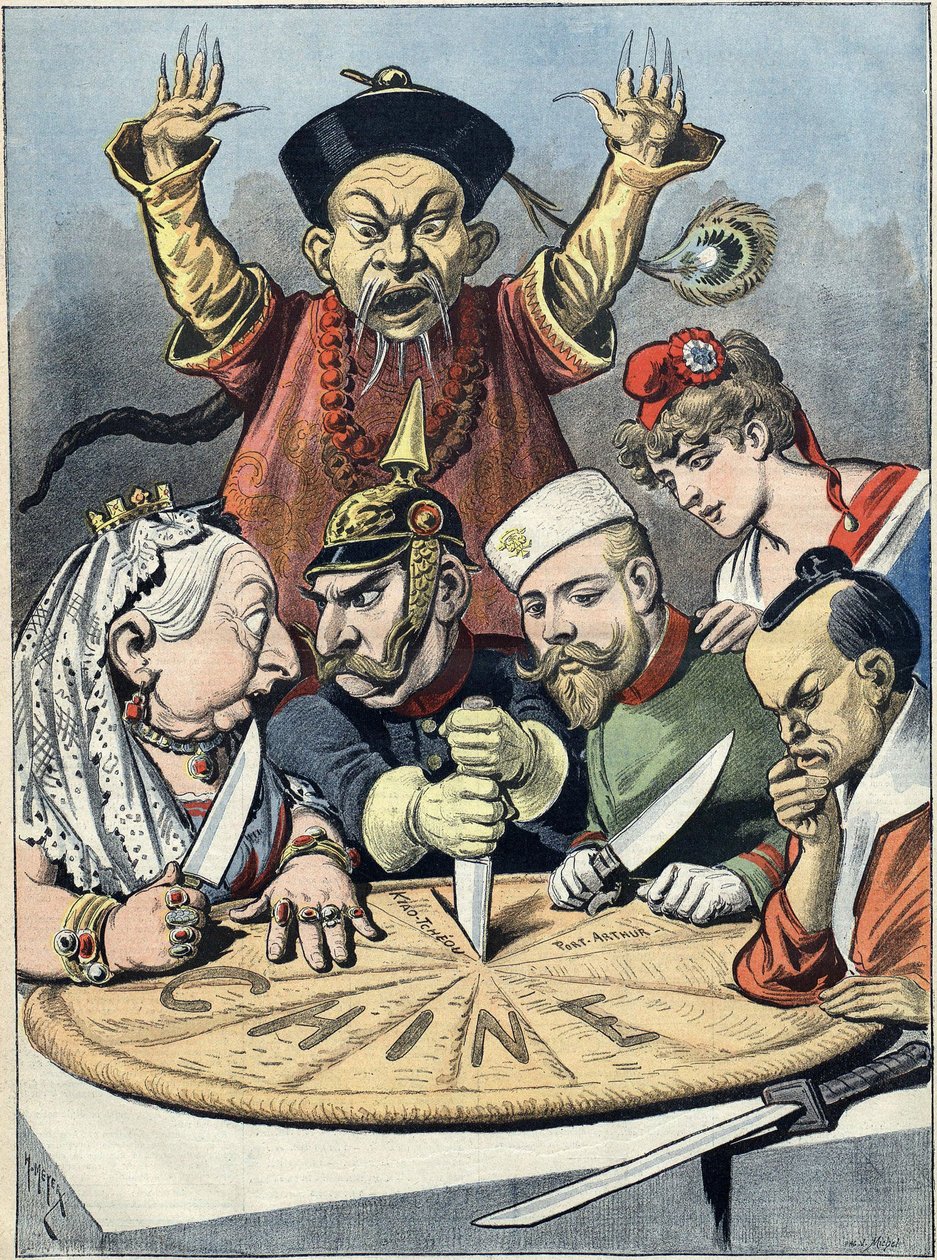 中国-国王和皇帝的蛋糕讽刺画，1898年 作者 亨利·迈耶（Henri Meyer）