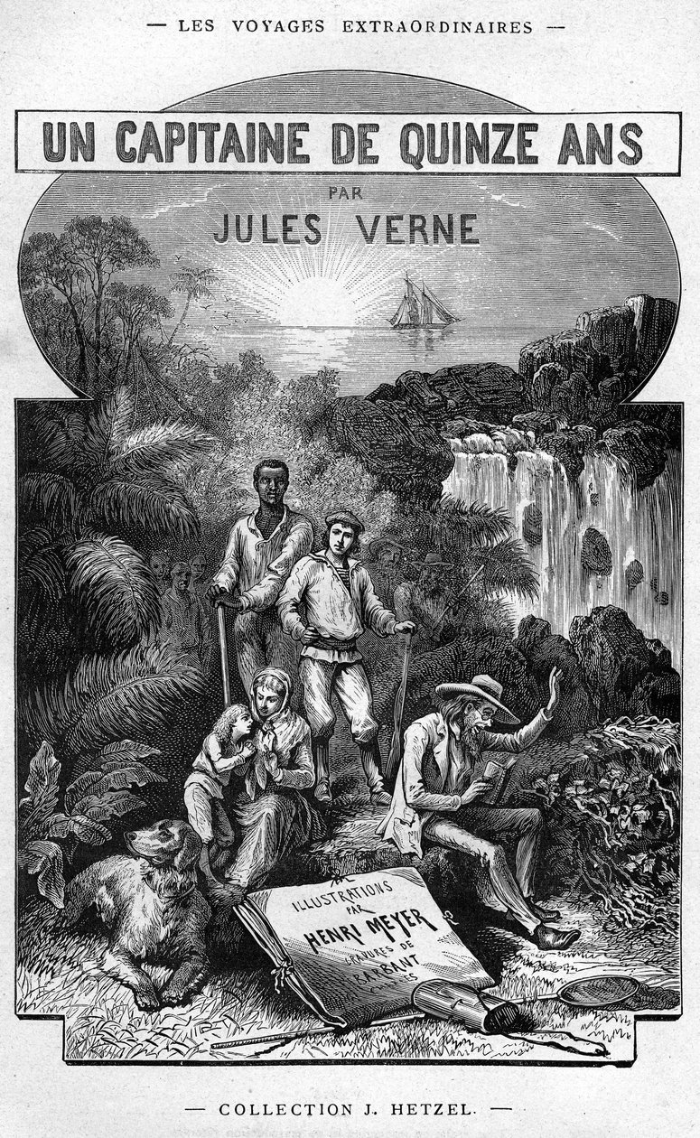 朱尔斯·凡尔纳（Jules Verne）的著作“十五年的船长”，海塞尔（Hetzel版）-非凡航程1878年 作者 亨利·迈耶（Henri Meyer）