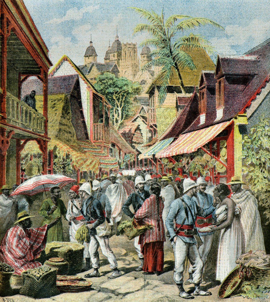 马达加斯加的法国军队，1895 年（插图） 作者 亨利·迈耶（Henri Meyer）