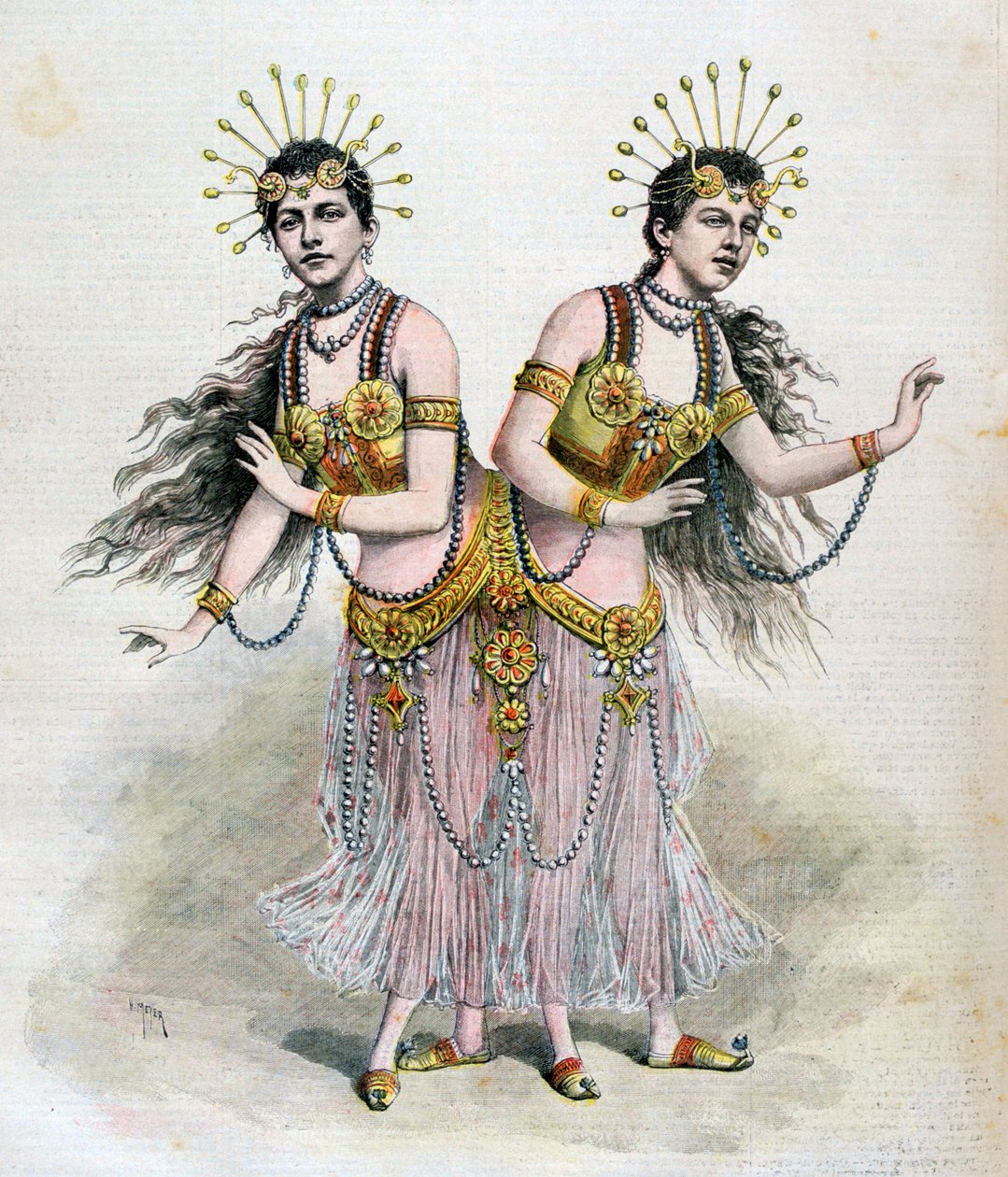 Rosa和Josepha Blazek，波希米亚的暹罗双胞胎，1891年 作者 亨利·迈耶（Henri Meyer）