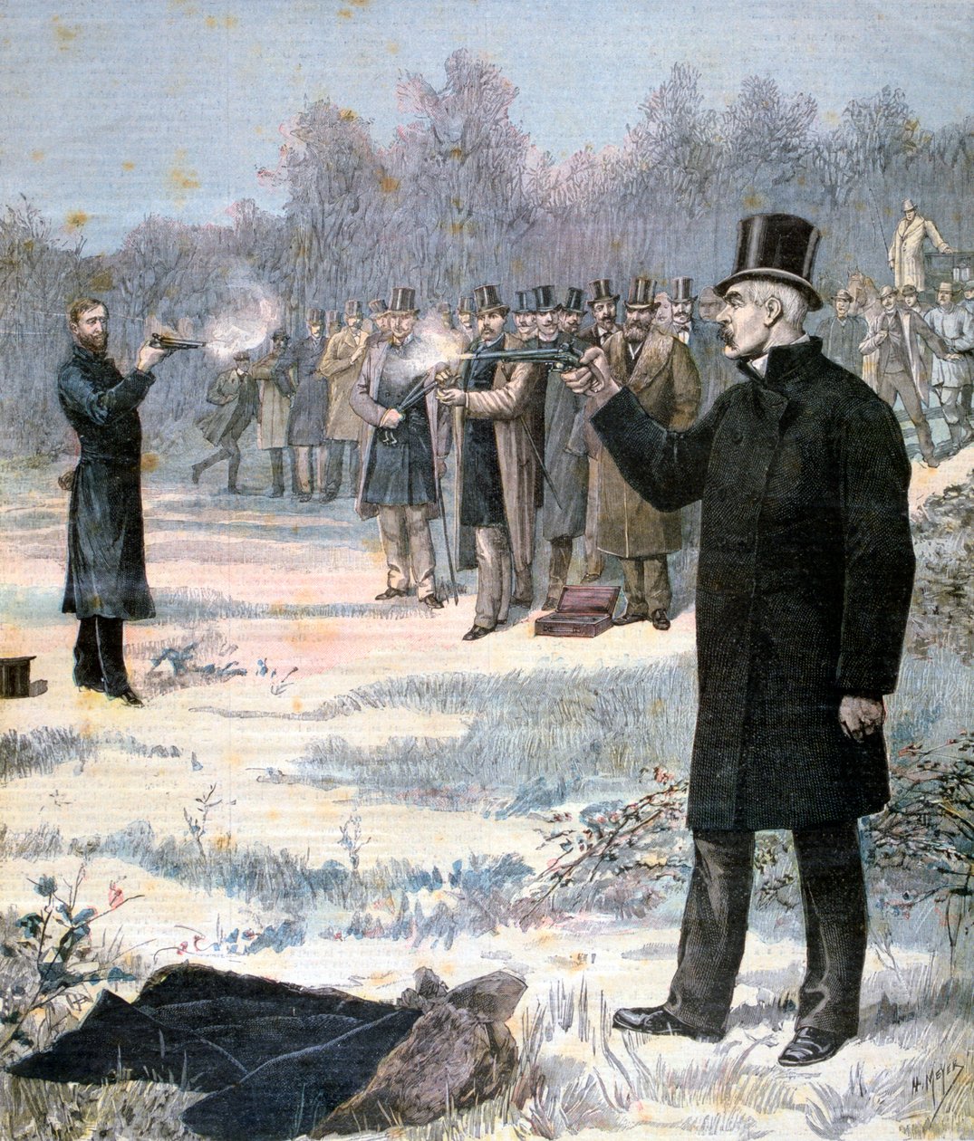 保罗·德劳德（Paul Deroulede）和乔治·克莱门梭（Georges Clemenceau）之间的决斗，1893年 作者 亨利·迈耶（Henri Meyer）