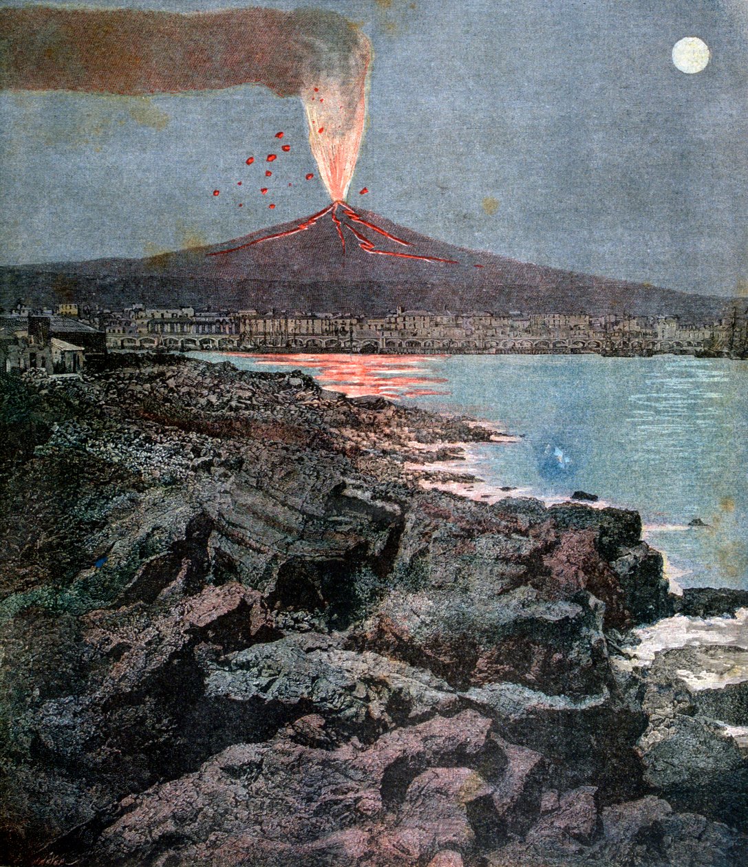 埃特纳火山爆发，西西里，1892年 作者 亨利·迈耶（Henri Meyer）