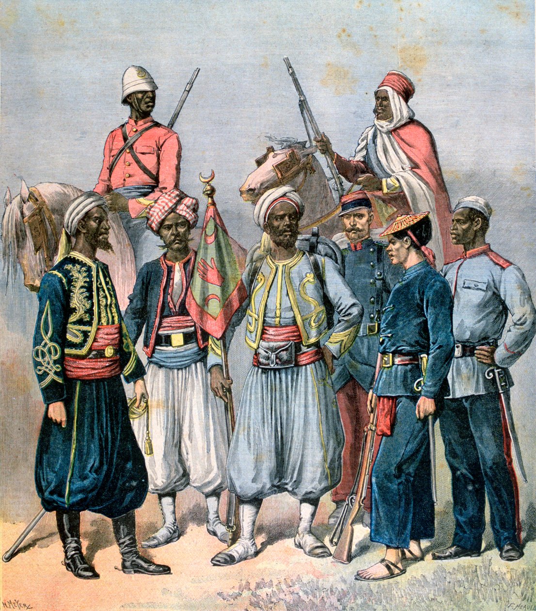 法国殖民军，1891年。 作者 亨利·迈耶（Henri Meyer）
