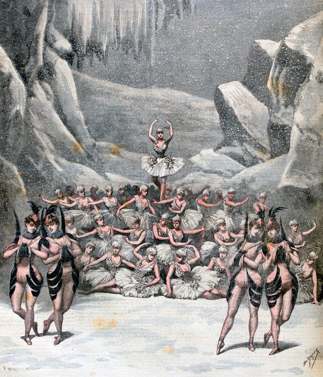 《从远航到月球的雪地芭蕾》，雅克·奥芬巴赫（Jacques Offenbach），1892年 作者 亨利·迈耶（Henri Meyer）