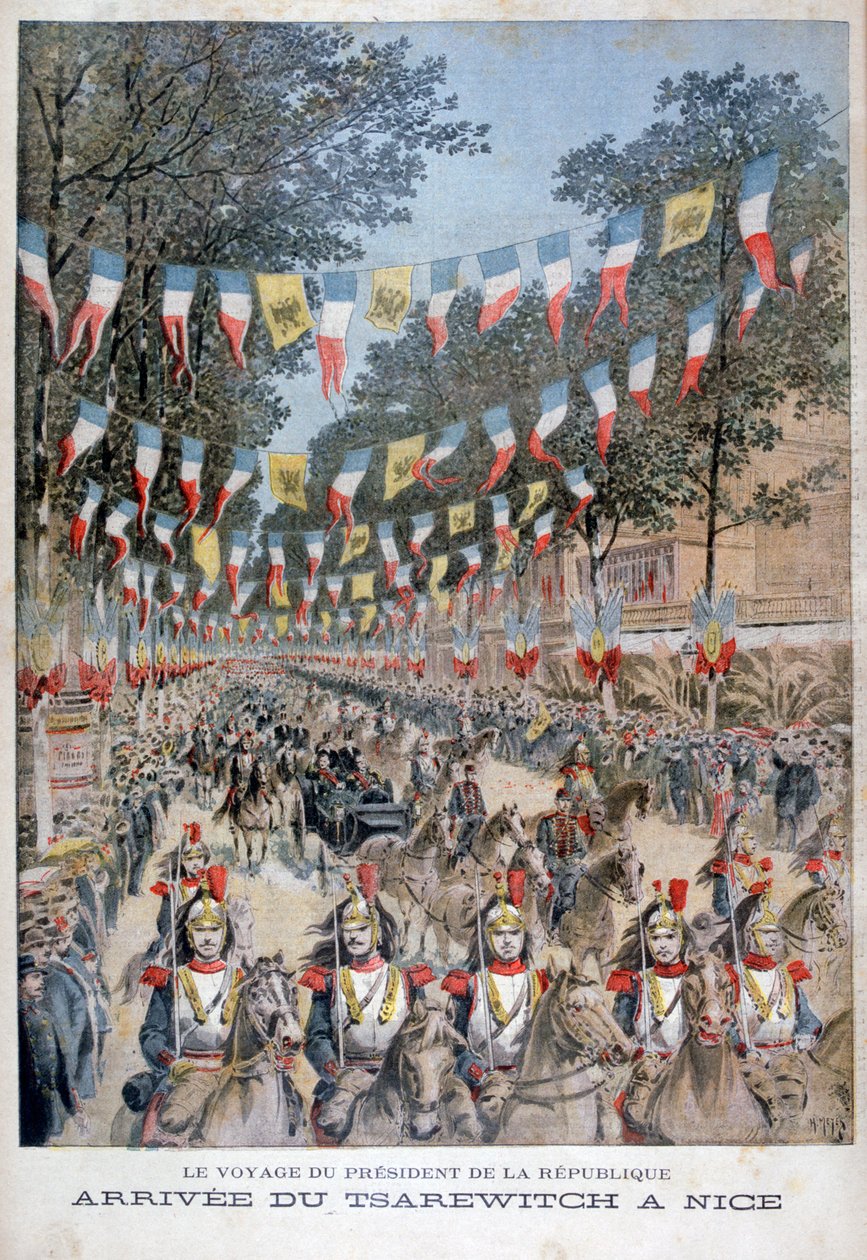 俄罗斯沙皇尼古拉二世和法国总统费利克斯·佛雷于1896年抵达尼斯 作者 亨利·迈耶（Henri Meyer）