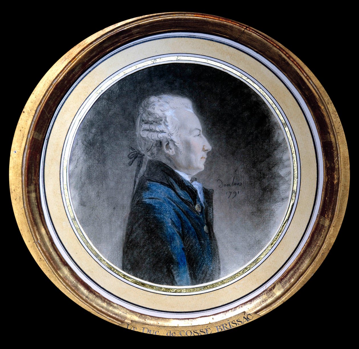 Louis Hercule Timoleon de Cosse (Cosse-Brissac) (1734-1792) 的肖像，布里萨克公爵 他是法国伟大的篮筐制造者，也是法国大革命时期的巴黎总督。 水彩画归功于亨利·皮埃尔·丹卢（Henri Pierre Danloux，1753-1809 年）。 1791 作者 亨利·皮埃尔（Hunti Pierre）（致）Danloux