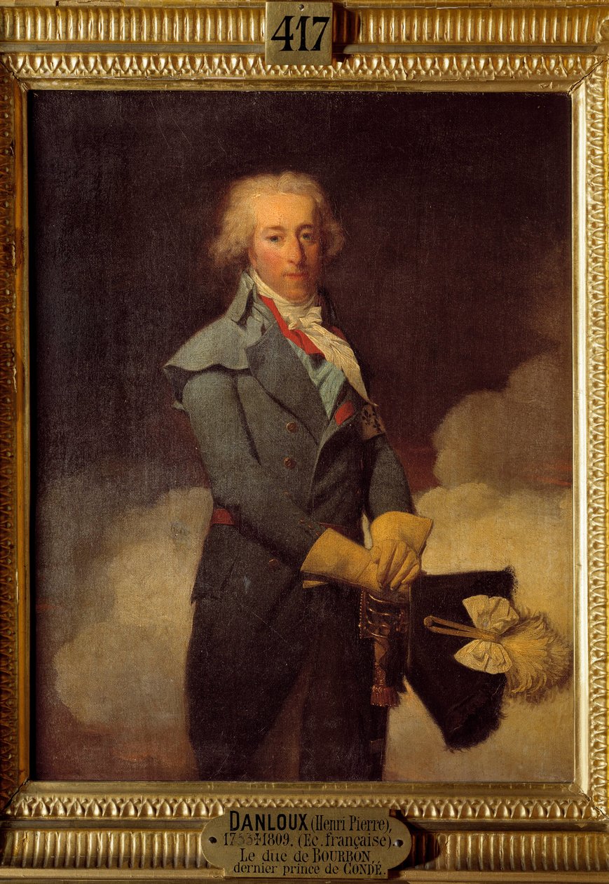 路易·亨利·约瑟夫·德·波旁 (Louis Henri Joseph de Bourbon，1756 - 1830 年) 第九位也是最后一位孔德王子的肖像。 亨利·皮埃尔·丹卢 (Henri Pierre Danloux) 的画作 (1753 - 1809) 作者 亨利·皮埃尔·丹洛