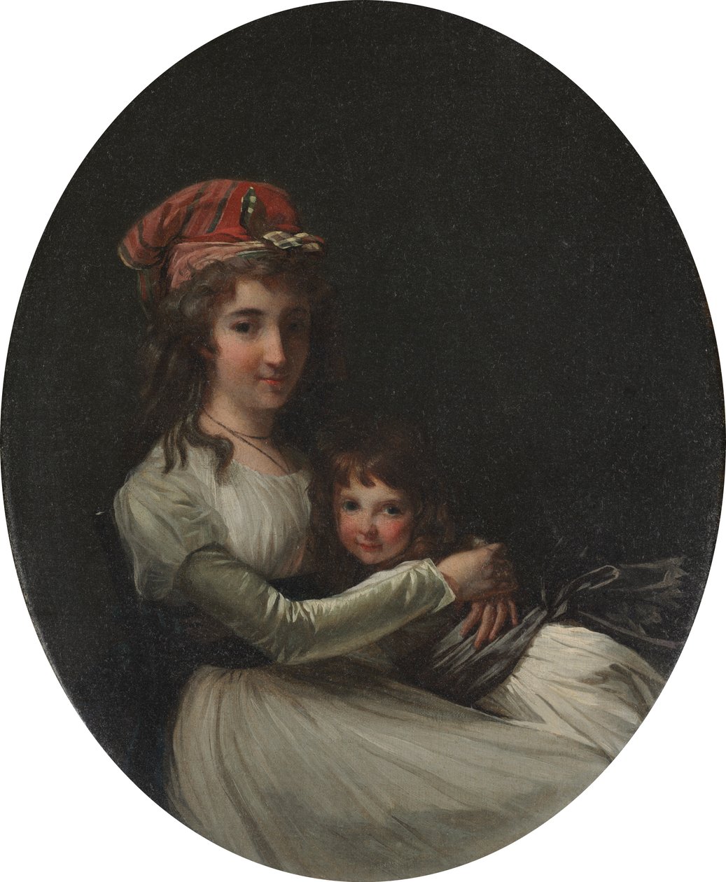 母亲和女儿的画像，c。 1794-95。 作者 亨利·皮埃尔·丹洛