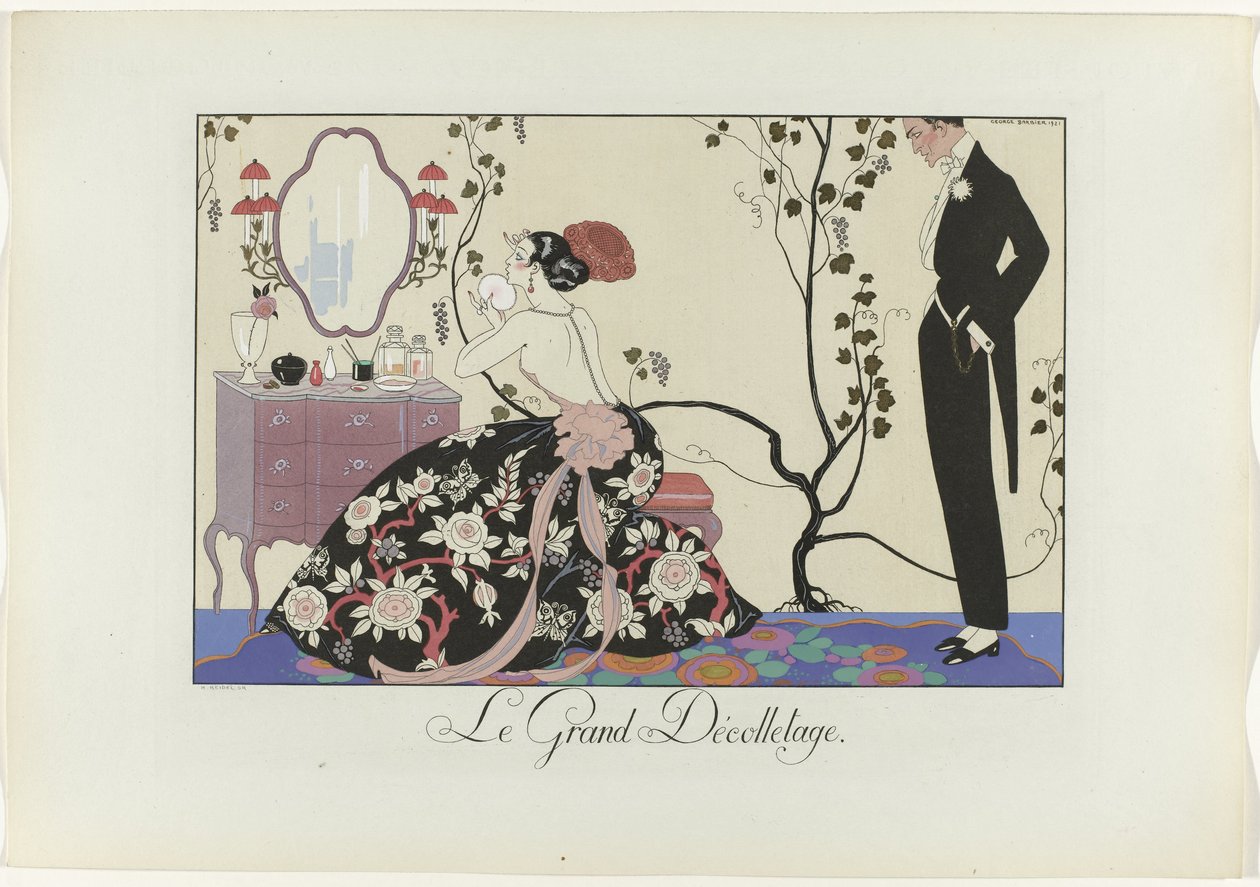 Joie de vivre：Le Bonheur du Jour 或 Les Graces à la Mode
Le Grand Décolletage（物品上的标题）
Le Bonheur du Jour ou Les Graces à la Mode（系列名称） 作者 亨利·雷德尔