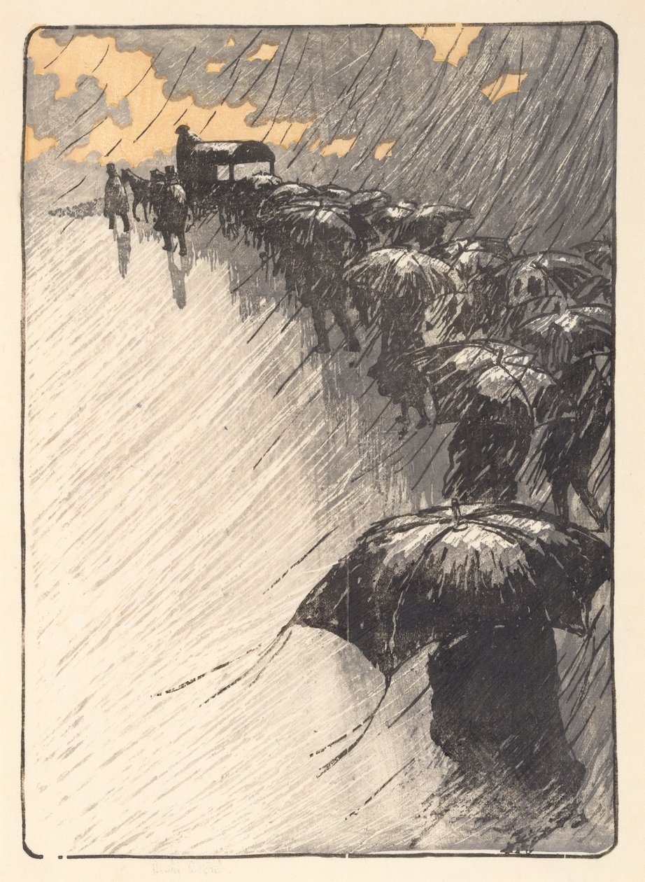 特雷斯特劳的葬礼 作者 亨利·里维耶尔（Henri Riviere）