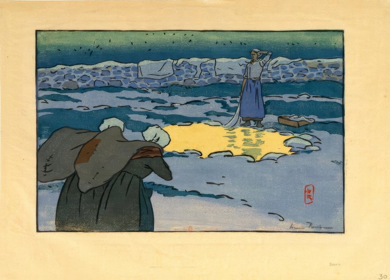 Haut-Trestraou的洗衣房 作者 亨利·里维耶尔（Henri Riviere）