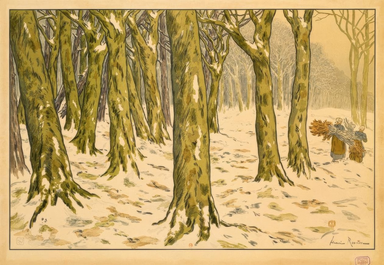 Le Bois.冬季 作者 亨利·里维耶尔（Henri Riviere）