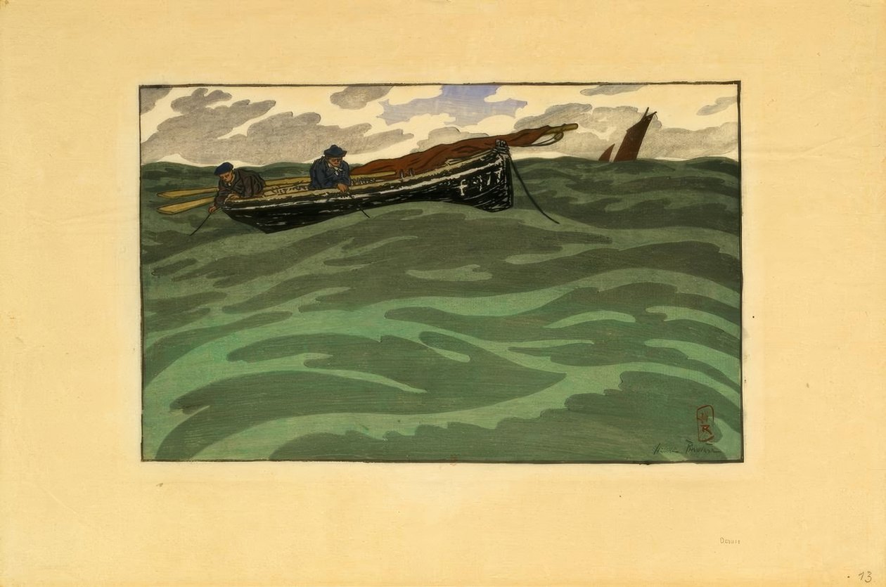 海上渔民(Loguivy) 作者 亨利·里维耶尔（Henri Riviere）