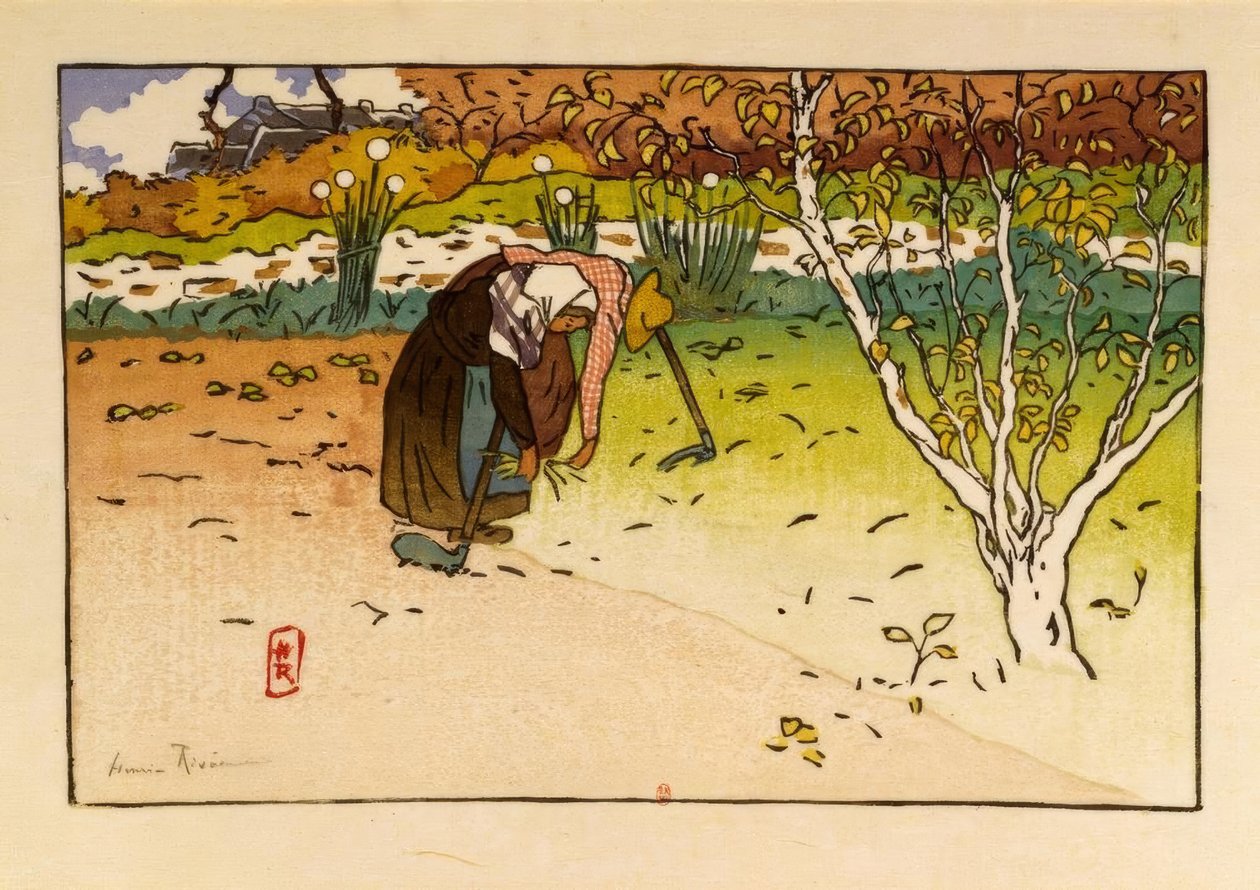 维尔-休（Saint-Briac）的菜园子 作者 亨利·里维耶尔（Henri Riviere）