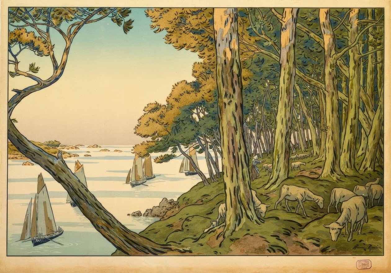 夏天的夜晚 作者 亨利·里维耶尔（Henri Riviere）