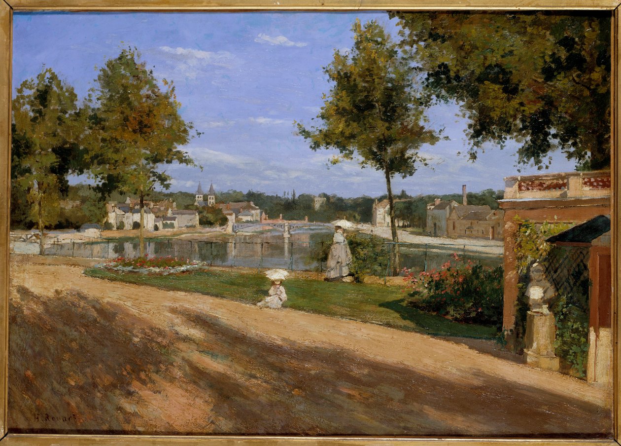 梅伦塞纳河畔的露台 Henri Rouart (1833-1912) 1880 年作画。 0,46x0,65 m 巴黎，奥赛博物馆 作者 亨利·鲁阿特（Henri Rouart）
