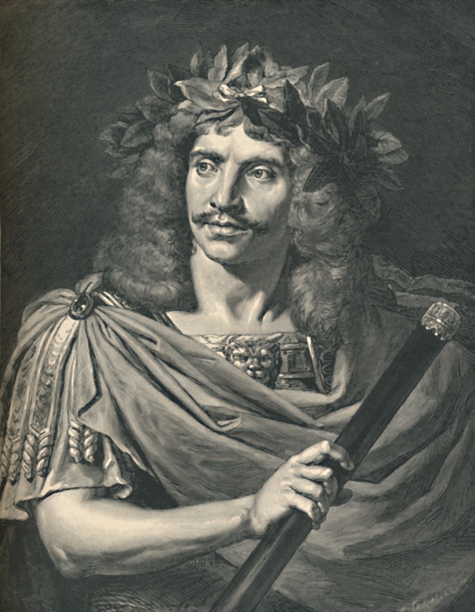 莫利埃（Molière），在庞培悲剧中扮演朱利叶斯·凯撒（Julius Caesar），1886年 作者 亨利·提里亚特
