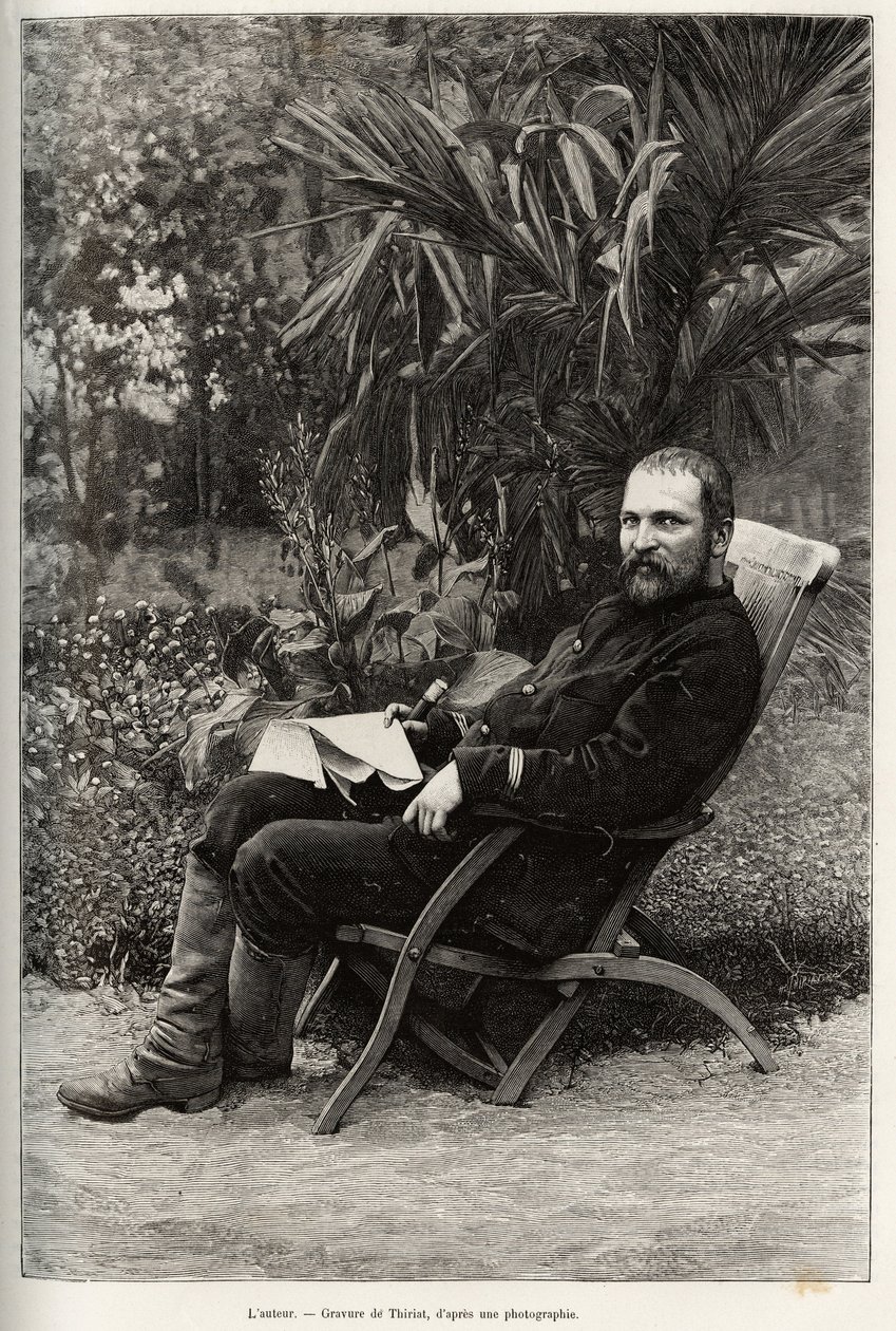 作者Charles Edouard Hocquard博士（1853-1911）的肖像，一级医学专业。Thiriat的雕刻作品，为Charles Edouard Hocquard博士（1853-1911）的故事 "Trente mois au Tonkin "作插图，1885年，在Le tour du monde, nouveau journal上。 作者 亨利·提里亚特