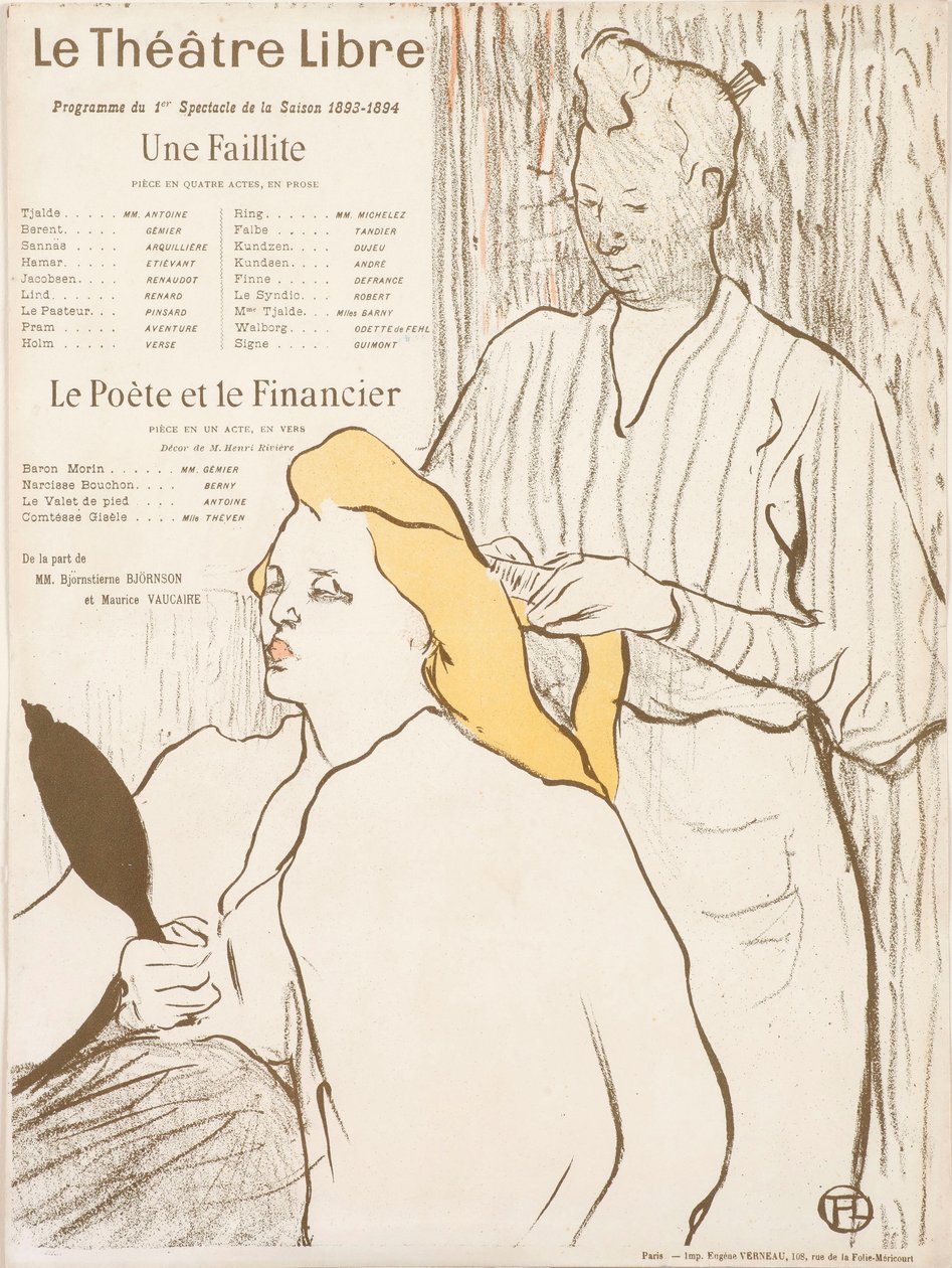 Le Coiffeur - Théâtre Libre方案，1893年。 作者 亨利·图卢兹·劳特累克