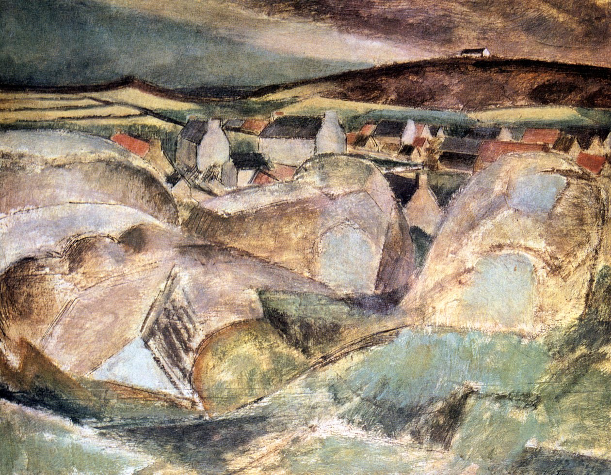 岩石中的村庄，1910年 作者 亨利·维克多·加布里埃尔·勒·福科尼耶