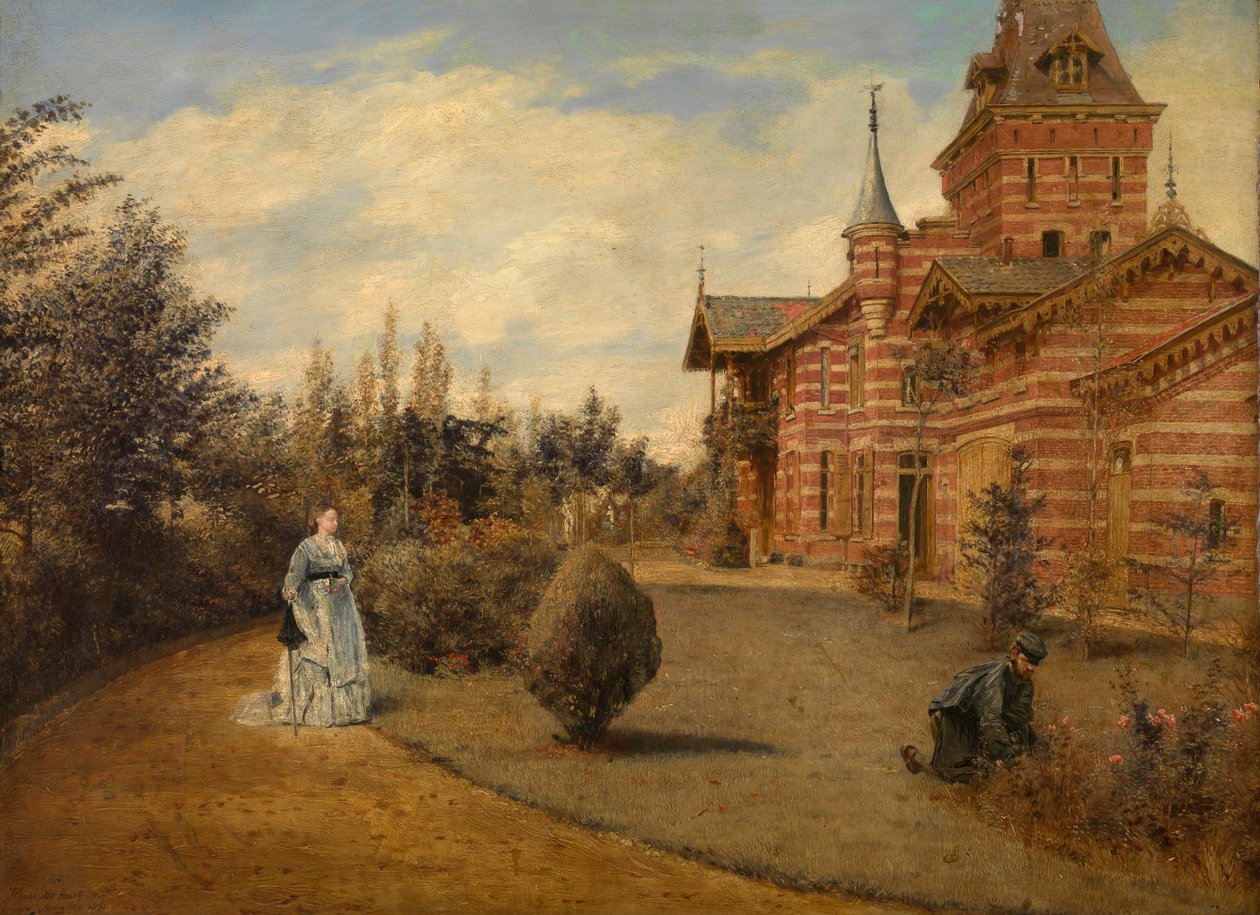 The Country House of Gustave Coûteaux (oil on panel) 作者 亨利·德·布雷克勒尔