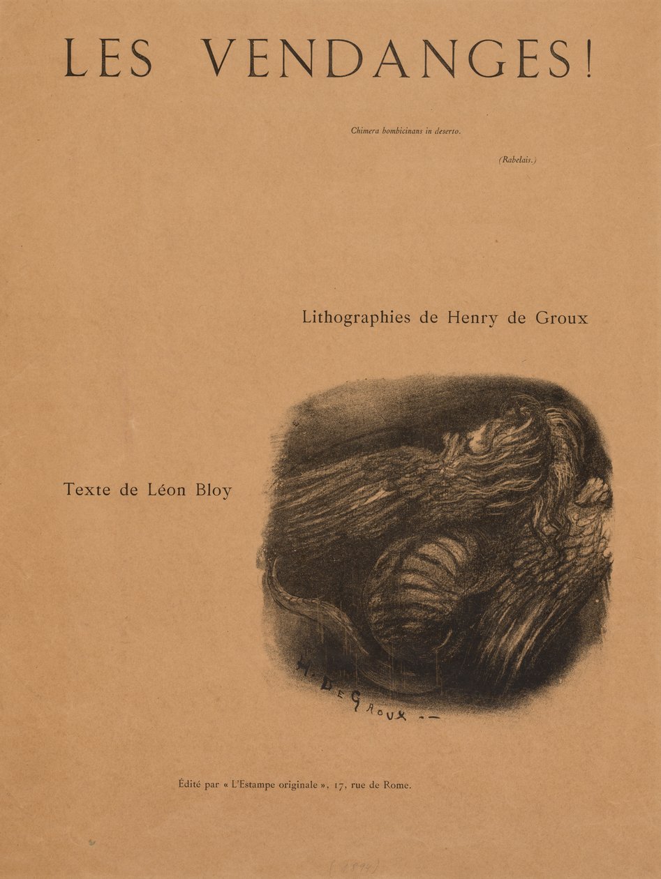 The Vintages !: Title Page，1894年。 作者 亨利·德·格鲁