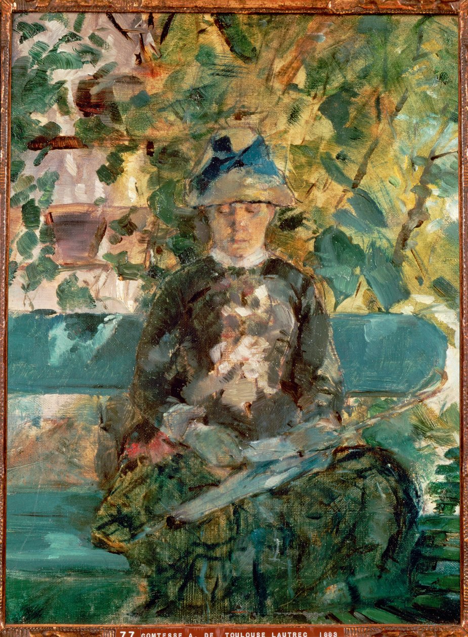 阿黛尔-佐伊-德-图卢兹-劳特累克伯爵夫人，艺术家的母亲 作者 亨利·德·图卢兹·劳特雷克