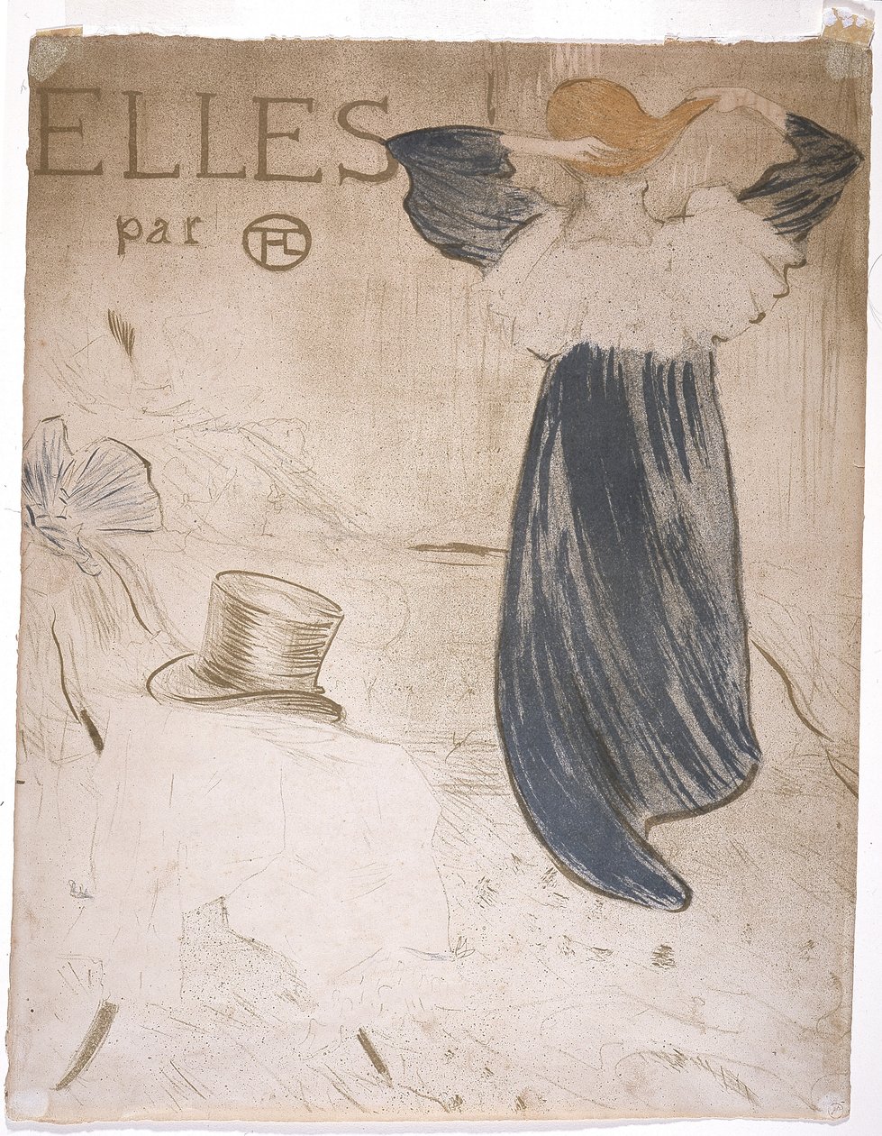 《Elles》卷首插画（彩色石版画） 作者 亨利·德·图卢兹·劳特雷克