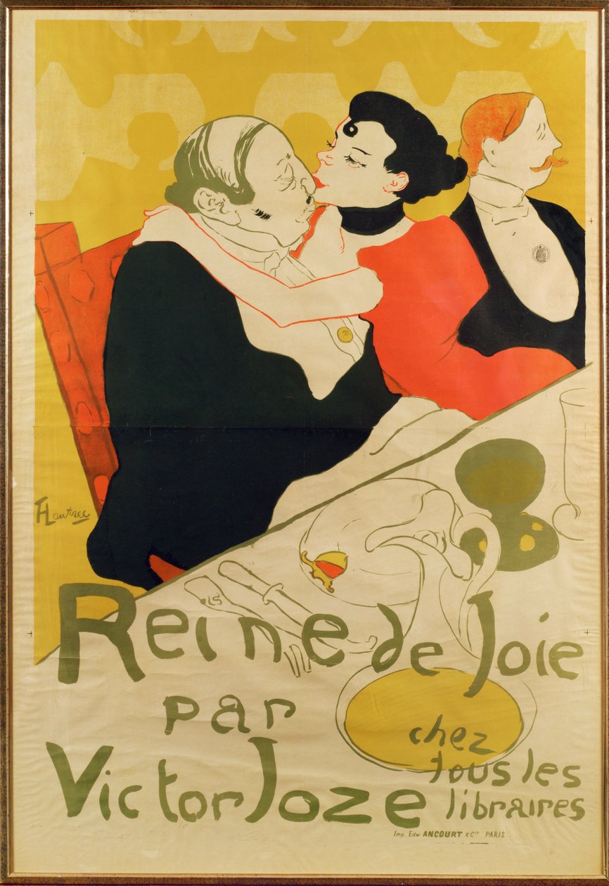 维克多-约泽的小说《快乐的女人》（Reine de joie）如今因劳特雷克的海报和他对书中人物的残酷描绘而为人们所铭记......（石版画 作者 亨利·德·图卢兹-罗特列克