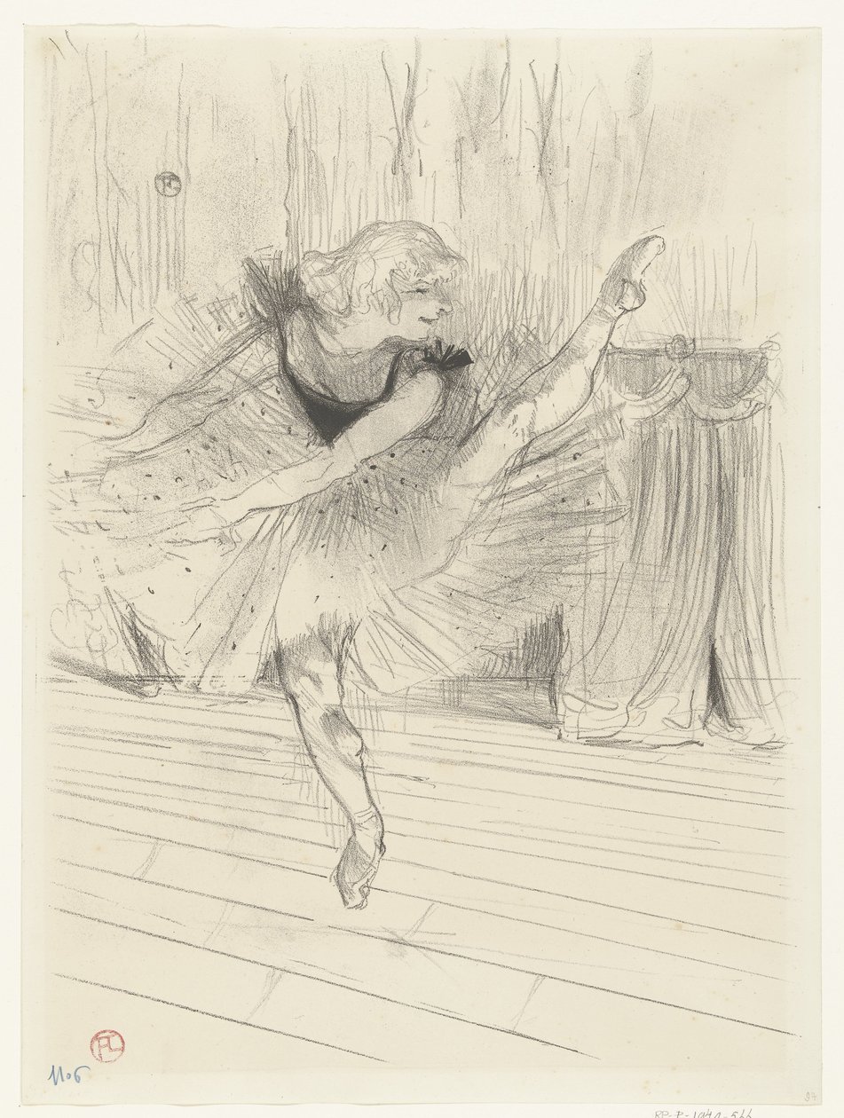 舞蹈家伊达-希思的画像
Ida Heath 英国舞蹈家 作者 Henri de Toulouse Lautrec（艺术家签名）